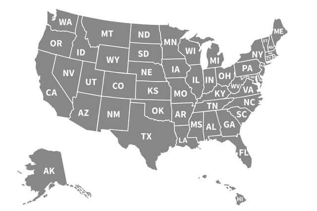 アメリカの人口が多い州と少ない州は？